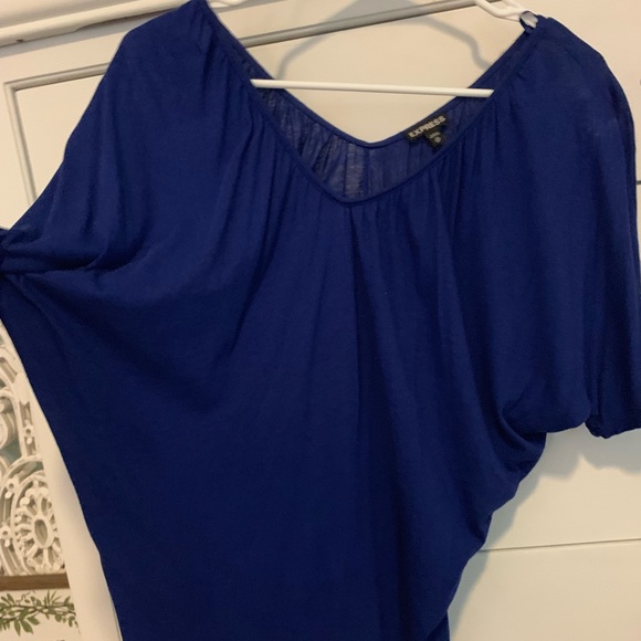 Royal Blue Off the Shoulder Top - Picture 2 of 2